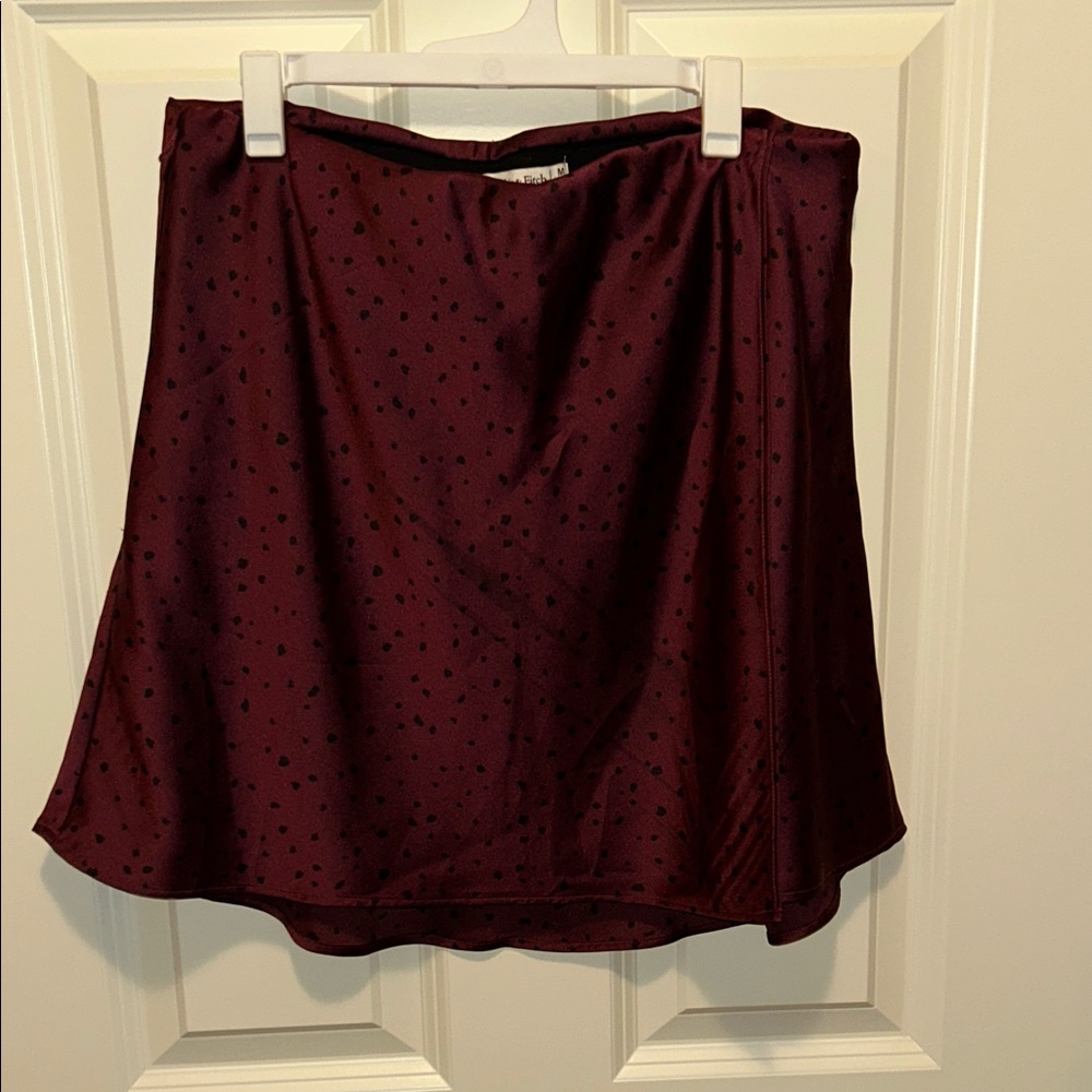Elegant Burgundy Silk Skirt